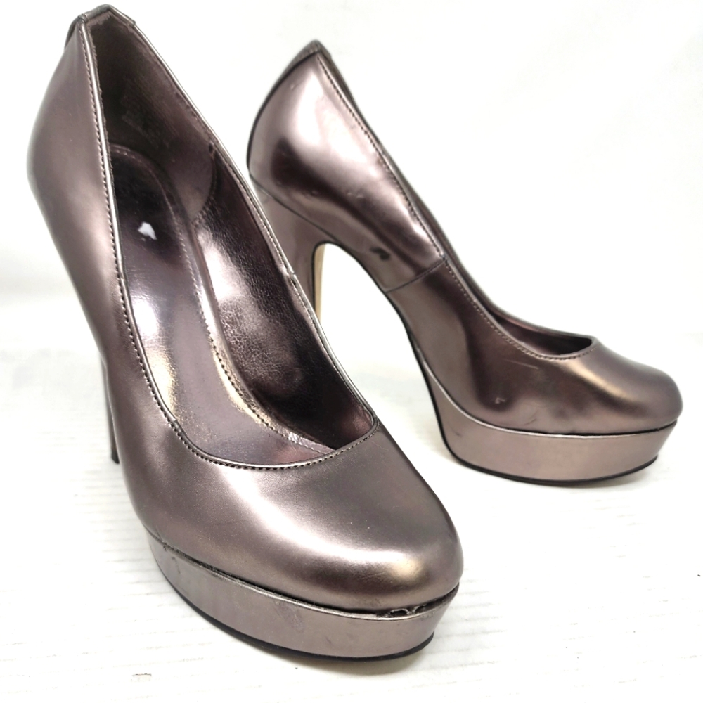 Elle Metallic Bronze Pumps Platform Heels Size 6